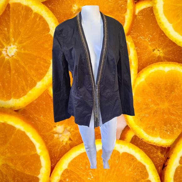 Rock & Republic Open Front with Rhinestone Accents Blazer‎ Size 16 - Picture 1 of 8